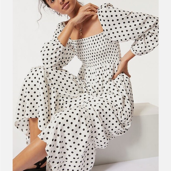 Anthropologie Dolan Laney Polka Dot Dress XS - Picture 1 of 12